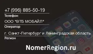 Кто звонил с 9968855019 - регион и оператор